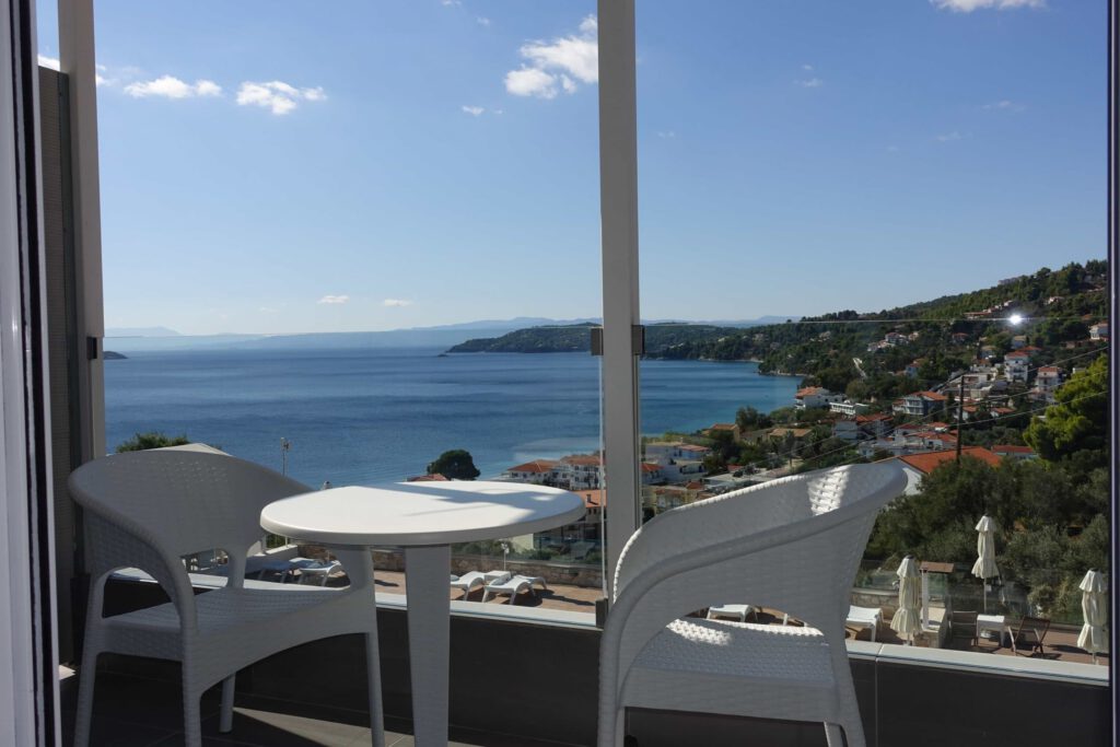 Experience the captivating beauty of sea view hotel in Skiathos with Hotel RENE.